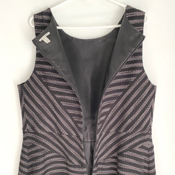 Halogen Black Grey Striped Woven Fit & Flare Dress [US 16W] - Picture 9 of 14